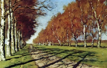 150の主題の芸術作品 Painting - 大きな道路 晴れた秋の日 1897 アイザック レヴィタン 森 木の風景